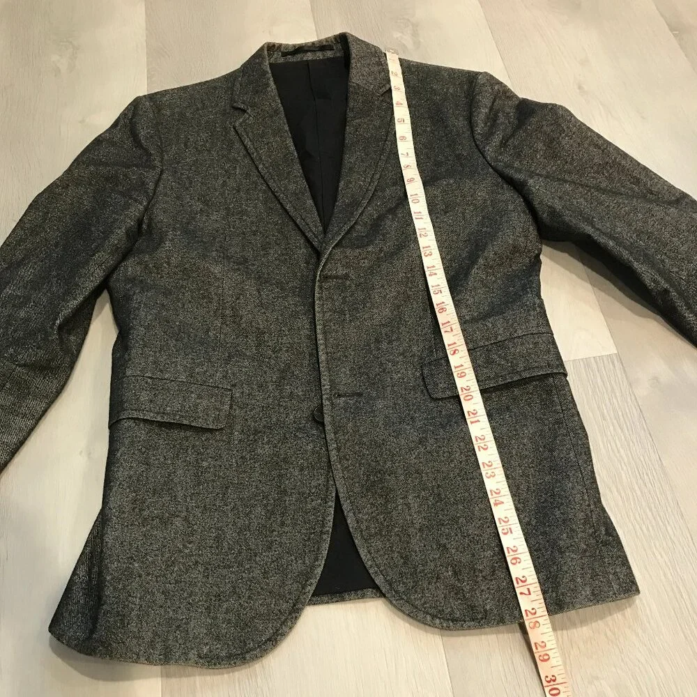 COS DENIM BLAZER JACKET GRAY TWO BUTTON LONG SLEEVE MENS EU46